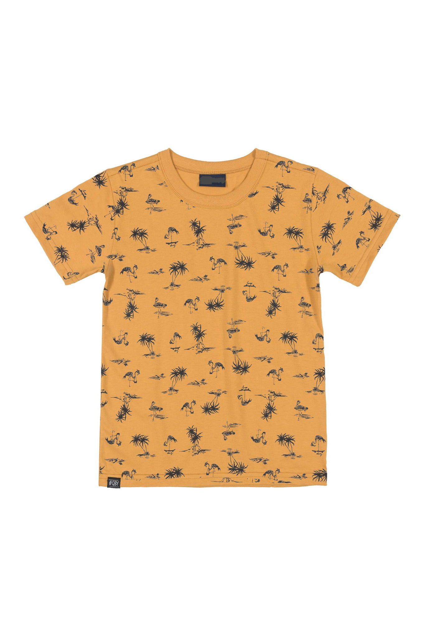 Island Flamingo T-Shirt - Mustard