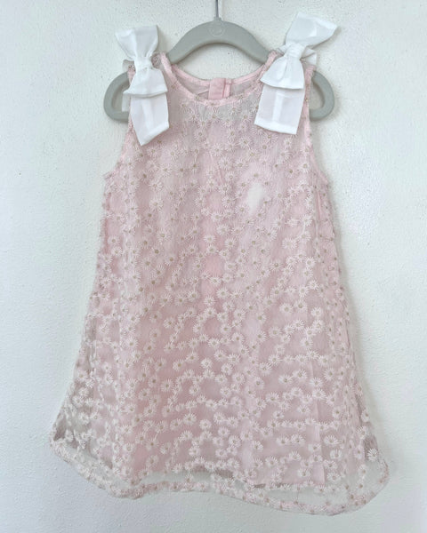 Floral Embroidered Sheer Dress - 4T