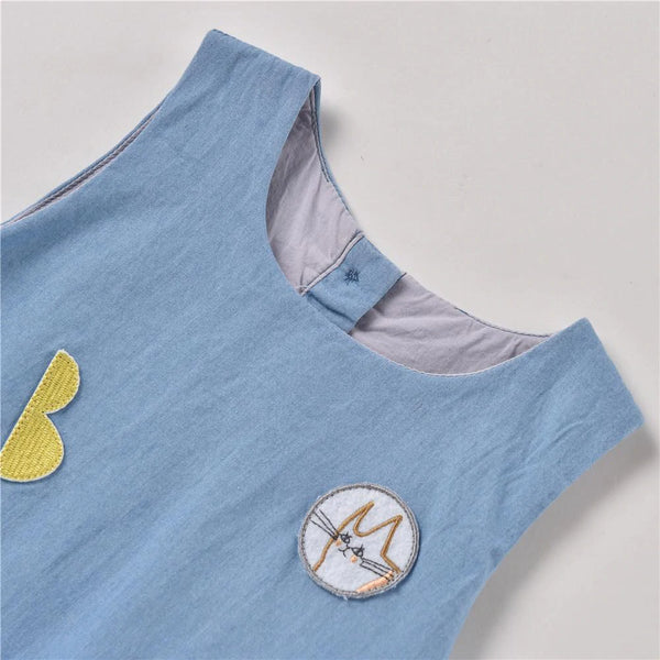 Chambray Swing Patches Top: 6-7Y