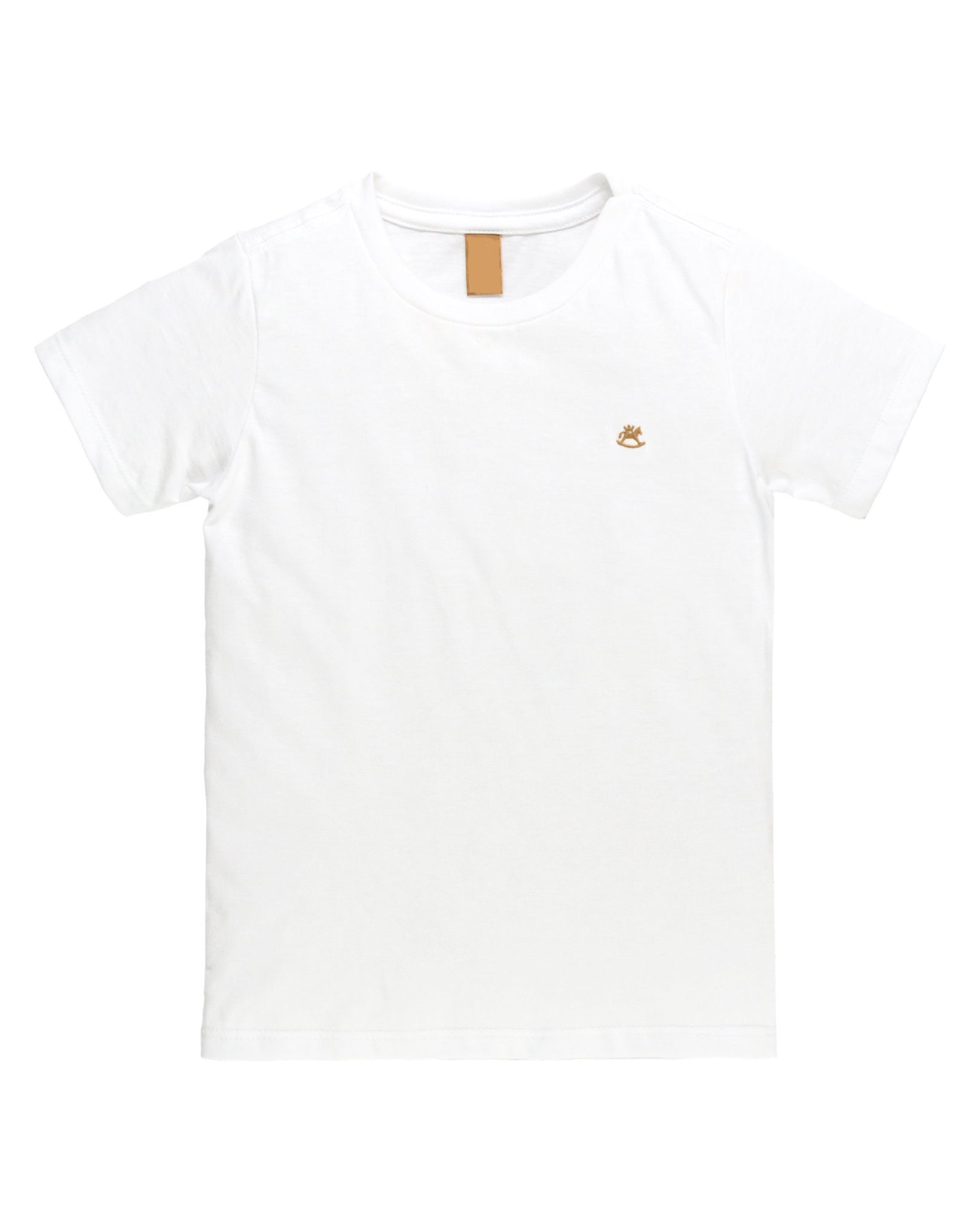 White Solid T-Shirt: 6Y