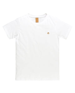 White Solid T-Shirt: 6Y