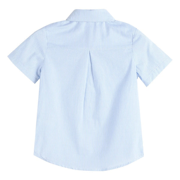 Light Blue Striped Button Shirt: 2T