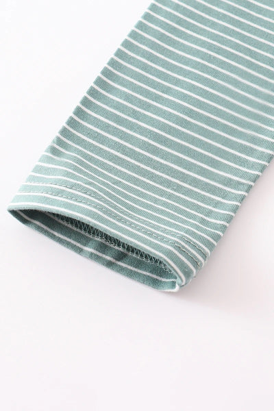 Sage Stripe Pocket Long Sleeve Tee