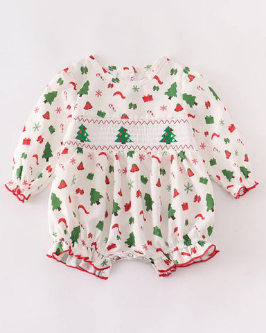 Christmas Smocked Romper - 18m