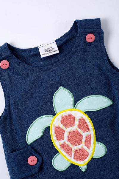 Sea Turtle Navy Romper