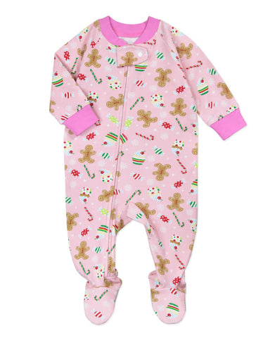 Pink Christmas Footed Pajama