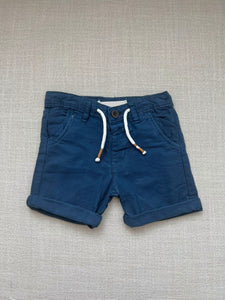 Navy Elastic Waistband Shorts