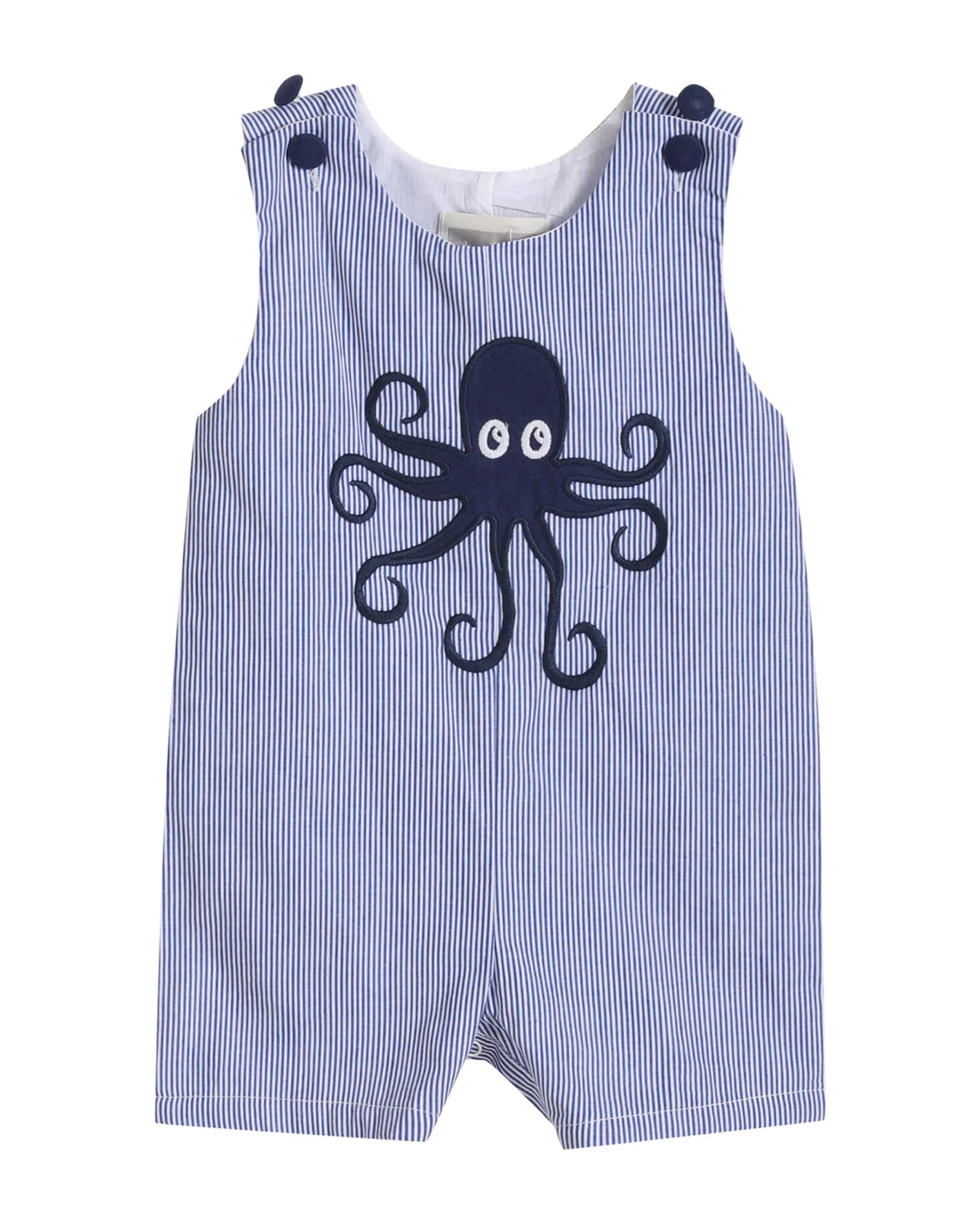 Octopus Blue Stripe Romper: 12-18m