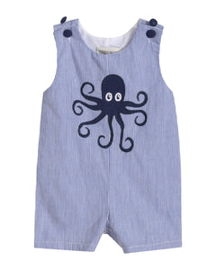 Octopus Blue Stripe Romper