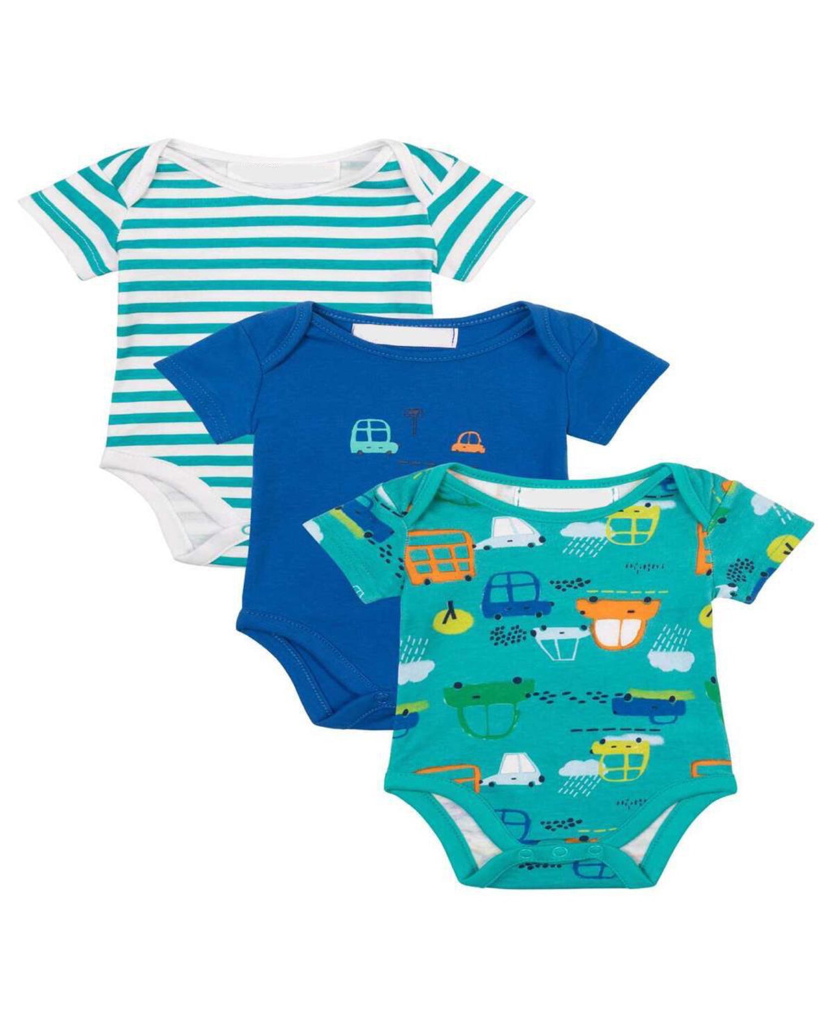 Transportation 3 Pack Onesie Set