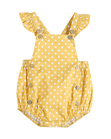 Mustard Dot Romper