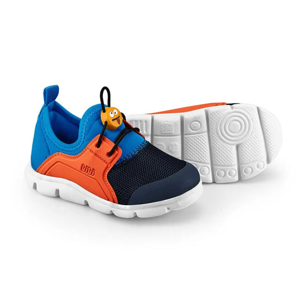 Navy/Aqua/Orange Slip On Sneakers
