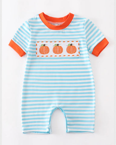 Striped Pumpkin Romper