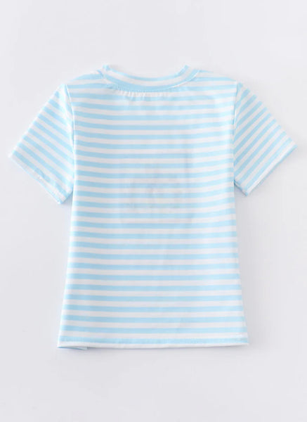 Light Blue Striped Rabbit T-Shirt